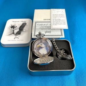 Vintage Avon Al Agnew Eagle Pocket Watch "Majestic Flight" F65406-1 NOS